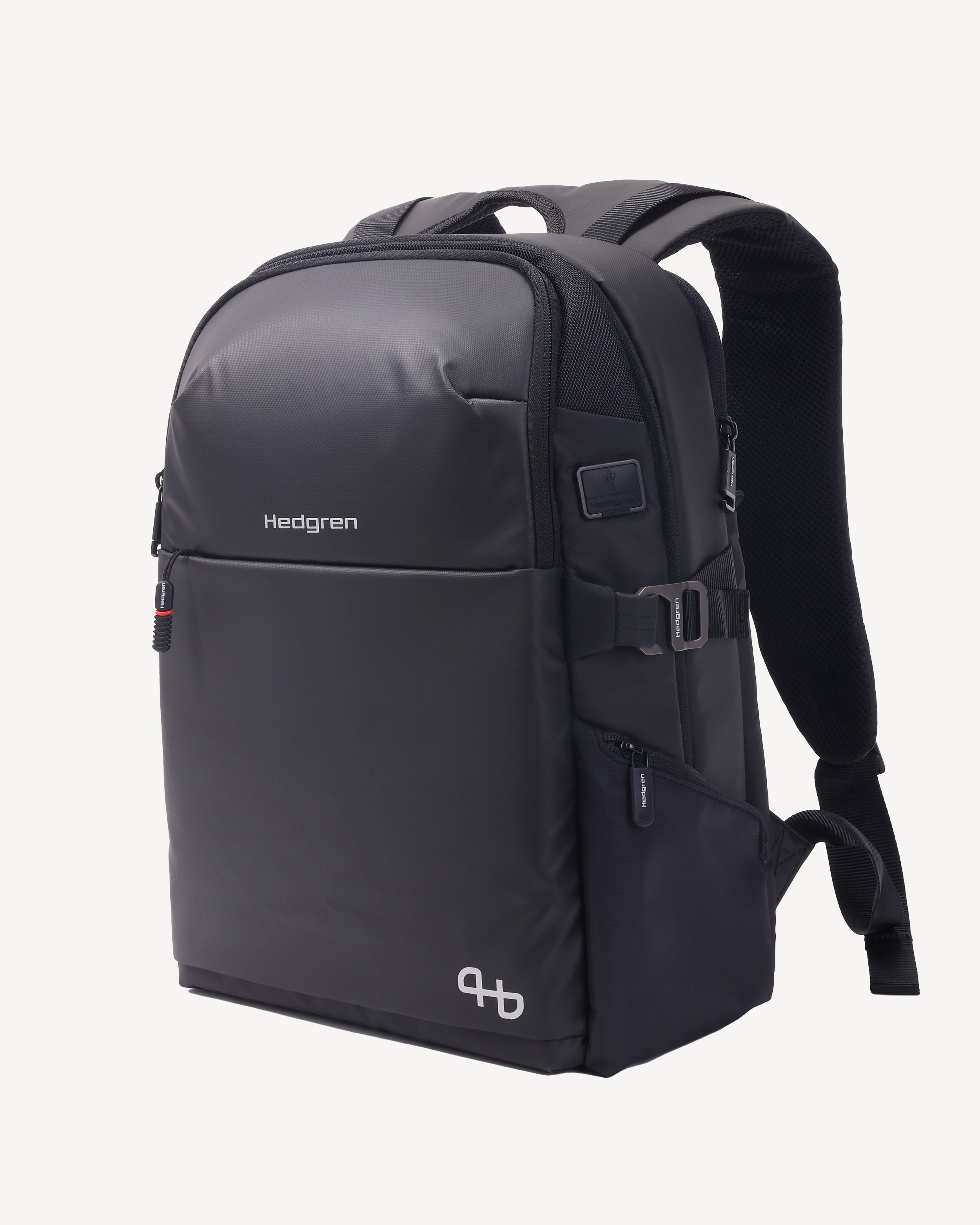 RAIL Three Compartment Laptop Backpack in Black | Hedgren