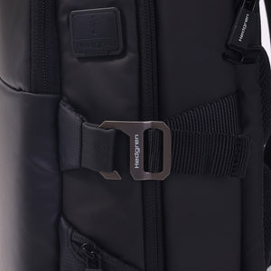 Compression strap on Hedgren's RAIL Laptop Backpack in black