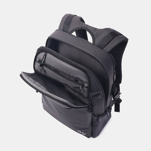 Interior of Hedgren's RAIL Laptop Backpack in black