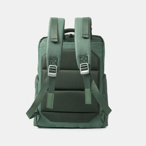 Back panel on Hedgren's TSUTSUMI Diaper Backpack in Duck Green