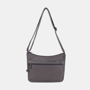 Harpers Shoulder Bag in Sepia (Taupe) with the strap extended