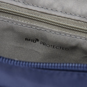 Interior RFID pocket in the Harpers Shoulder Bag in Total Eclipse Navy