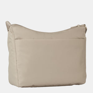 Back side of the Harpers Shoulder Bag in Cashmere Beige