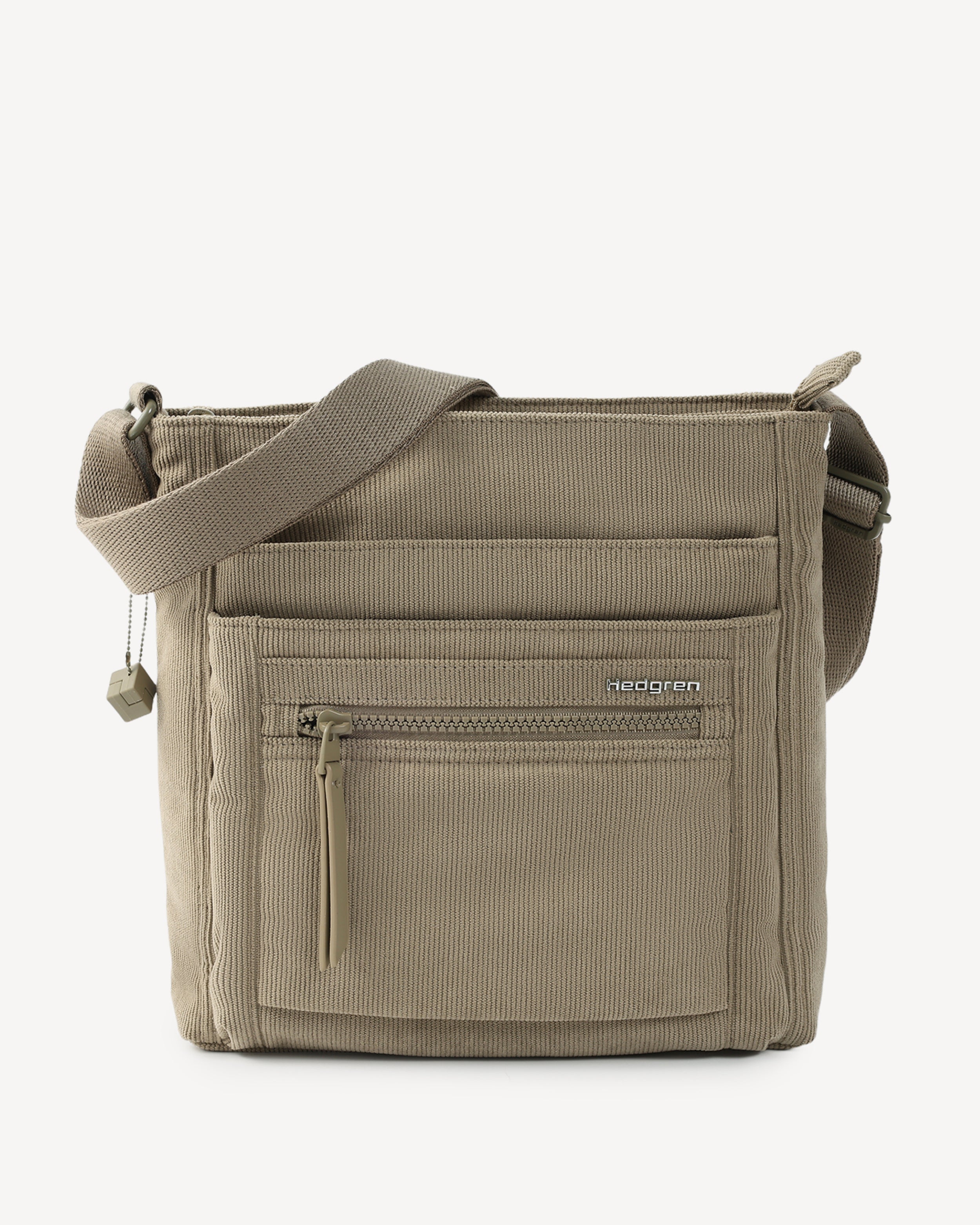 ORVA RFID Crossbody in Greige Corduroy | Hedgren