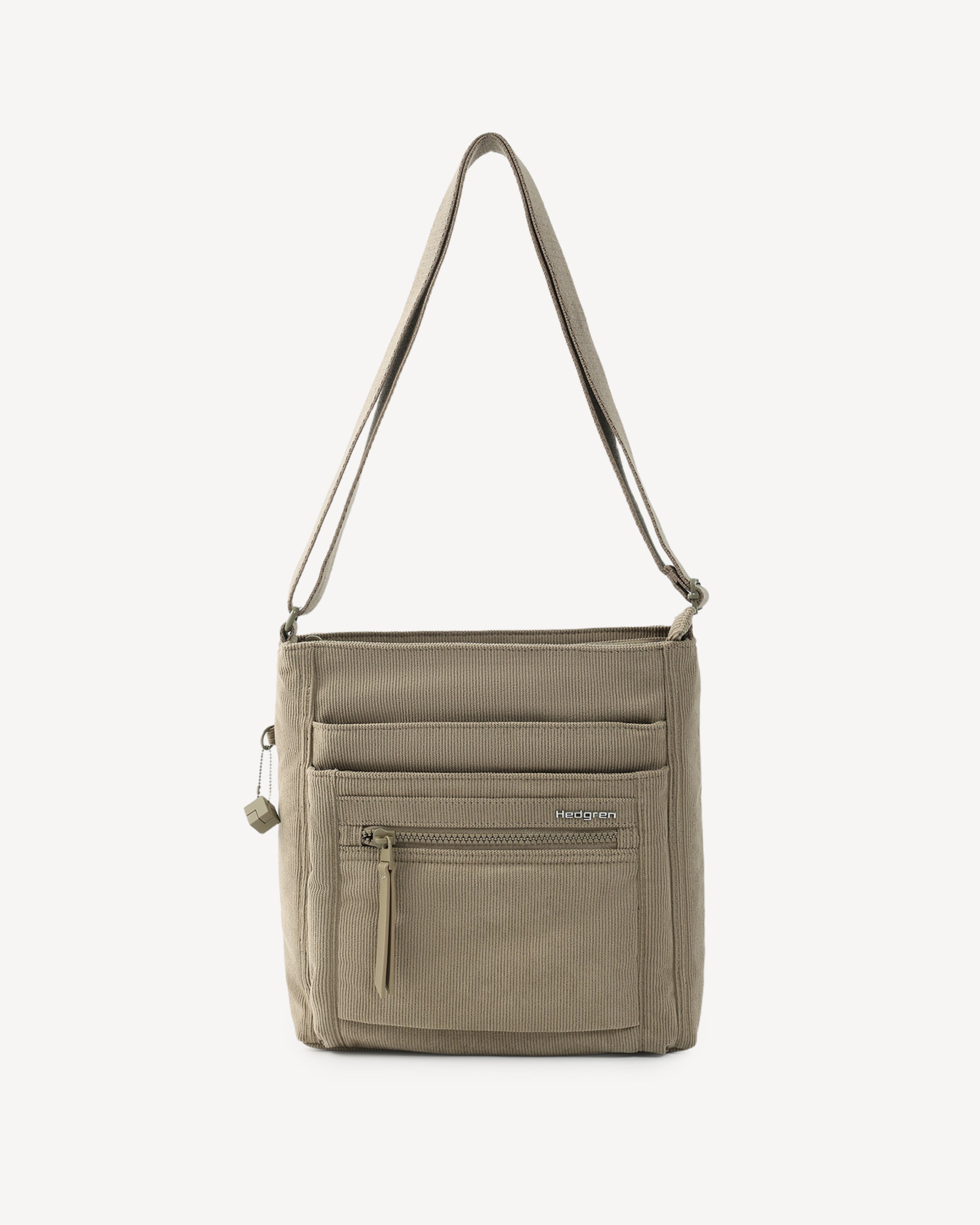 ORVA RFID Crossbody in Greige Corduroy | Hedgren