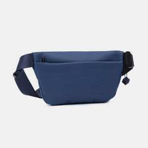 Back of Hedgren's Halo Belt Bag in Blue Mix