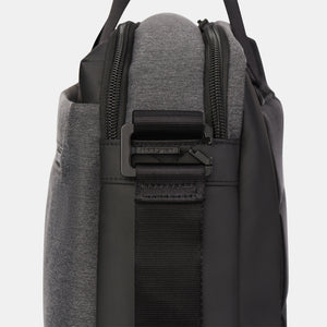 Side view of Hedgren's DISPLAY laptop bag in stylish grey