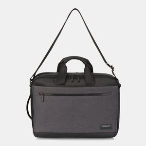 Hedgren's DISPLAY laptop bag in stylish grey with strap extended