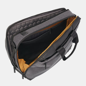 Interior of Hedgren's DISPLAY laptop bag in stylish grey