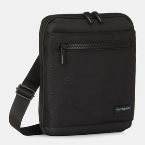 Front angled view Hedgren's CHIP Slim Crossbody in Black